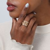 ファミリールーツ誕生石リング　[18Kゴールドメッキ]