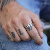 Men's Custom Ring with Engravings in Silver

