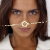 家族サークルリンクチェーン名入れネックレス［１８Kゴールドヴェルメイユ］