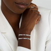 ヘリンボーン誕生石ブレスレット［スターリングシルバー］