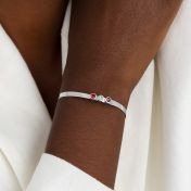 ヘリンボーン誕生石ブレスレット［スターリングシルバー］