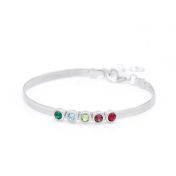 ヘリンボーン誕生石ブレスレット［スターリングシルバー］