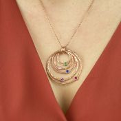 愛の世界誕生石ハンマーテクスチュア・ネックレス［ローズゴールドメッキ］