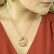 愛の世界誕生石ハンマーテクスチュア・ネックレス［ローズゴールドメッキ］