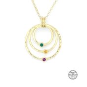 愛の世界誕生石ハンマーテクスチュア・ネックレス［ゴールドメッキ］