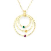 愛の世界誕生石ハンマーテクスチュア・ネックレス［ゴールドメッキ］