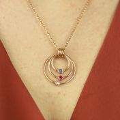 愛の世界誕生石ネックレス［ローズゴールドメッキ］
