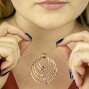 愛の世界誕生石ネックレス［ローズゴールドメッキ］