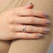 ファミリーサークル・スピナーリング[スターリングシルバー・10K金] - 3つのスピナー