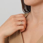 ファミリーサークル・スピナーリング[スターリングシルバー・10K金] - 1つのスピナー