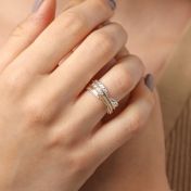 ファミリーサークル・スピナーリング[スターリングシルバー・10K金] - 1つのスピナー