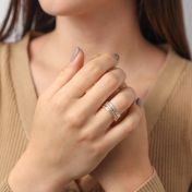 ファミリーサークル・スピナーリング[スターリングシルバー・10K金] - 1つのスピナー