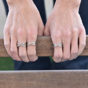 黒いファミリーサークル・スピナーリング[スターリングシルバー] ・3スピナー