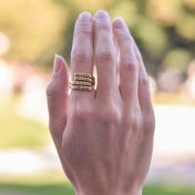 白鳥の名入れリング・４つの名前 [１８Kゴールドヴェルメイユ]