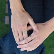 黒いファミリーサークル・スピナーリング[スターリングシルバー] ・3スピナー