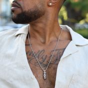 ダビデの星メンズバーネックレス・スターリングシルバー