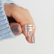 白鳥の名入れリング・3つの名前 [スターリングシルバー]