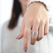 白鳥の名入れリング・3つの名前 [スターリングシルバー]