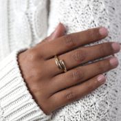 白鳥の名入れリング ・2つの名前[１８Kゴールドヴェルメイユ]