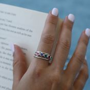 タリサ・スターズ誕生石リング[スターリングシルバー]