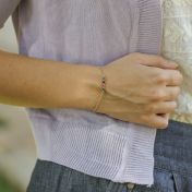 Bracelet for Women with Swarovski Birthstones and Gold Plated chain 