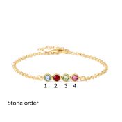 タリサ・スターズ誕生石アンクレット [18Kゴールドメッキ]