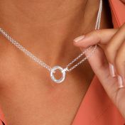 心の絆名入れサークルネックレス[スターリングシルバー]