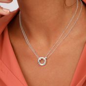 心の絆名入れサークルネックレス[スターリングシルバー]