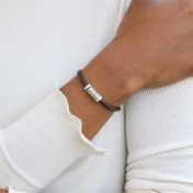 心の絆 名入れブレスレット [ブラウンレザー]