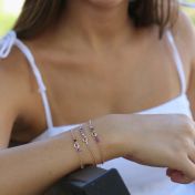 Set of bracelets with birthstones for mom and children 