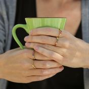 心の絆リング・ノット　[18K金メッキ]