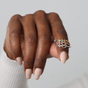 心の絆誕生石リング・ハート　[18Kゴールドメッキ]