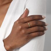 心の絆誕生石リング・ハート　[18Kゴールドメッキ]