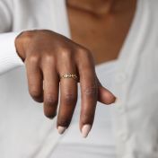 心の絆誕生石リング・ハート　[18Kゴールドメッキ]