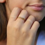 心の絆誕生石リング・ハート　[18Kゴールドメッキ]