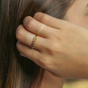 心の絆誕生石リング・ハート　[18Kゴールドメッキ]