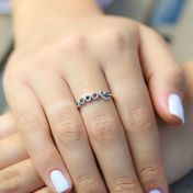 心の絆誕生石リング・ハート　[スターリングシルバー]