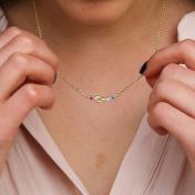 心の絆横ネックレス[金メッキ]