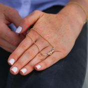 心の絆横ネックレス[金メッキ]