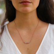 心の絆横ネックレス[ローズゴールドメッキ]