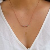 心の絆横ネックレス[ローズゴールドメッキ]