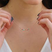 心の絆横ネックレス[ローズゴールドメッキ]