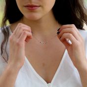 心の絆横ネックレス[ローズゴールドメッキ]