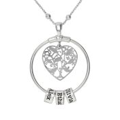 ハートと名入れチャームネックレス　[スターリングシルバー]