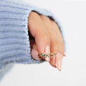 心の絆誕生石リング・ハート　[18Kゴールドメッキ]