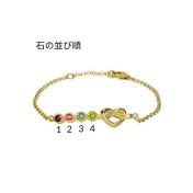 心の絆誕生石ブレスレット[１８Kゴールドメッキ]