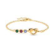 心の絆誕生石ブレスレット[18Kゴールドヴェルメイユ］