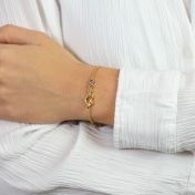 Heart Birthstone Bracelet for Mom[18K Gold Plated]
