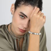 心の絆ハウライト名入れブレスレット [スターリングシルバー]