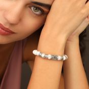 心の絆ハウライト名入れブレスレット [スターリングシルバー]